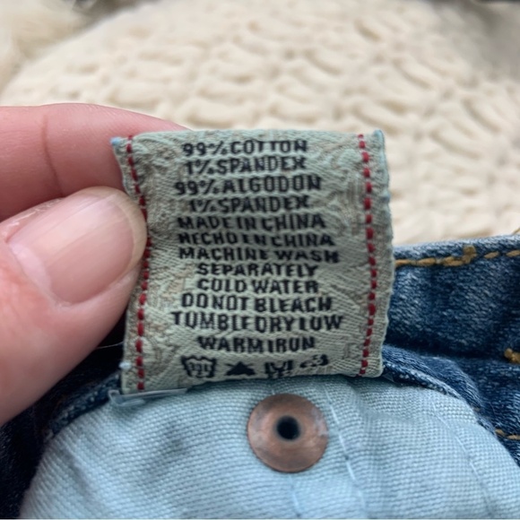 BKE Star Stretch Denim Crop Jeans Medium Wash Distressed Size 26 Y2K Style - Picture 8 of 14